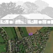 Elevation and location of the proposed bungalow in Cradley, now refused.