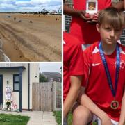 Tributes have been left outside the home of Kacper Biela, 13, who was killed on a family holiday in Skegness