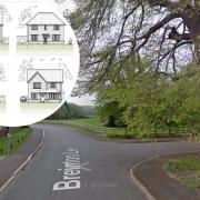 A view of Breinton Lee (from Google Street View), showing the spur to the right which would provide access to the estate.