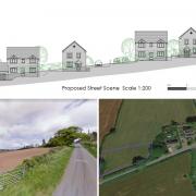 The layout and site (pictures: Google) of the four planned houses by St Weonards