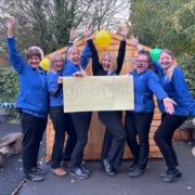 The team at Little Leintwardine Nursery celebrate their Outstanding Ofsted report.