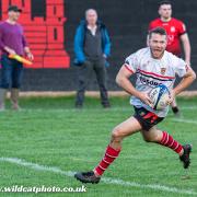 Mark Philo crosses for his Hereford try. Picture: Wildcat Photography