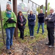 Residents of Mortimer Street are concerned about the increase of traffic from the proposed housing development. Pictured here from left, Lin Jones, Alison Sutherland, Margaret Jenkins, Robert Sutherland and Melvyn Jenkins. (Picture: Rob Davies)