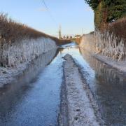 A cold weather alert has been issued in Herefordshire, with a cold spell in February 2021 leading to ice hedges