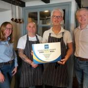 The Old Black Lion team, from left, owner Gill Walton, sous chef David Hill, head chef Mark Turton and owner James Walton