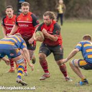 Scott Robinson on the charge for Hereford during their late defeat against Old Halesonians. Picture: Wildcat Photography