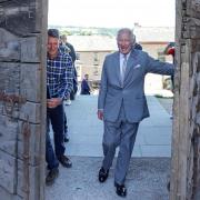 The Prince of Wales officially opened Hay Castle by pushing open the oldest gate in situ in the UK in Hay-on-Wye