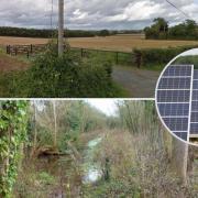 An entrance to the proposed solar farm, and the nearby Herefordshire & Gloucestershire Canal