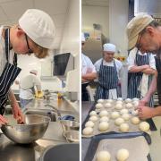 Business owners, chefs and students in the kitchens at Herefordshire and Ludlow College