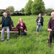 Members of HALGS at the site off Ross Road, where their allotment plan has now been withdrawn