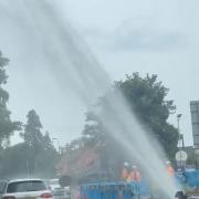 A water main burst on the Bromyard bypass this morning (June 23)