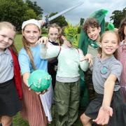 Children from Mordiford Primary School performed a poetic play called 'Maud and the Dragon' to celebrate the school's 150th anniversary