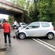 A crash happened near the railway bridge in Withington, near Hereford