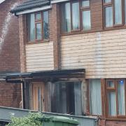 Firefighters tackle a house fire in Hampton Dene Road, Hereford