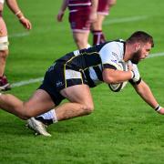 Luctonians’ skipper Joe White scored his side’s second try against Newport (Shropshire)