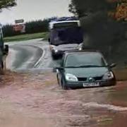 Heavy rain flooded the A465 Hereford to Bromyard road earlier this month