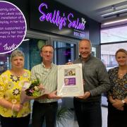 From left: Vee Lewis, Paul Lewis, Phil Brace (chief executive of Little Princess Trust) and Wendy Tarplee-Morris (founder of Little Princess Trust) unveil a plaque in memory of Fran Lewis