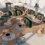 Illustration of what the new library in Shirehall would look like