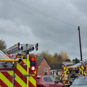 Fire crews have been called to a house fire in Silurian Close, Leominster