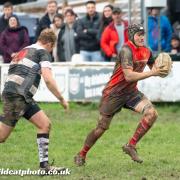 Danny Robson in action for Hereford RFC during their 15-20 home defeat