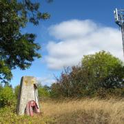 The summit of White Hill, showing the existing 15-metre lattice mast