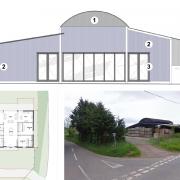 The design of the Dutch barn conversion and the current barn from the crossroads