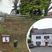 The village hall in Stoke Prior could soon have a licence for its various year-round events, and inset, the village's former pub