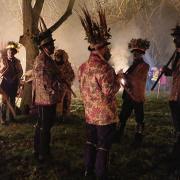 The actress attended a wassail in Dilwyn.