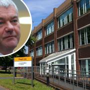Herefordshire Council's Plough Lane headquarters, and inset, chief executive Paul Walker, whose pay packet was revealed earlier this month