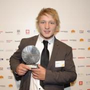 Joshua Brown pictured with his commendation at the Apprentice of the Year awards.