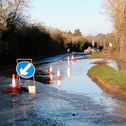 The A438 was closed at Tarrington in Herefordshire