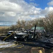 Cars were destroyed by fire in Ewyas Harold