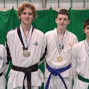 Hereford Taekwondo Club members (l-r): Stefan Dragomir, Jonah Stone Fewings, Dan Evans and Chris Chalmers