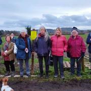 Bartonsham residents at the site of the proposed electrical substations