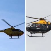 Two helicopters flew over Ross-on-Wye