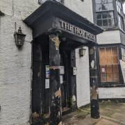 The Hop Pole Hotel, in the centre of Bromyard, is in very poor condition