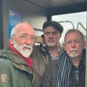 Councillors Chris Bartrum, Ed O'Driscoll and Louis Stark are angry about the removal of payphones