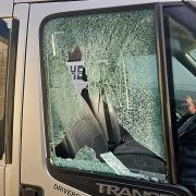 Bus windows were smashed at H&H Coaches in Ross-on-Wye