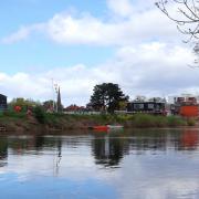 The Hereford Sea Cadets headquarters on the Wye in the city, where the controversial new river facilities would be built if approved (image:
