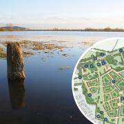 A 'mere' (boundary) stone on the flood plain, and part of the plan for the neighbouring estate