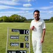Aneesh Thomas who started his season by taking six wickets for Burghill, Tillington and Weobley seconds