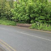 A crumbling rockface was repaired in Wilton Road, Ross-on-Wye