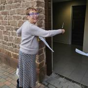 Councillor Carole Gandy opening the new toilets at Maylord Orchards shopping centre