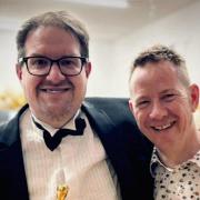 Andrew Cadwallader, director of Samuel Wood, is picture with his best friend, Oscar winning set designer, James Price.