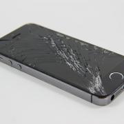 Stock image of broken phone