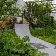 The show garden has a 'one-of-a-kind' solid granite skate ramp