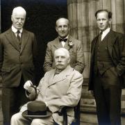 From left, Ivor Atkins, Percy Hull, Herbert Sumsion and Edward Elgar(sitting)