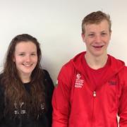 Millie Boucher and Alun Rickards who have found success with the wter polo section of the City of Hereford Swimming Club
