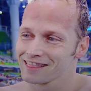 Sascha Kindred moments after winning a gold medal at Rio