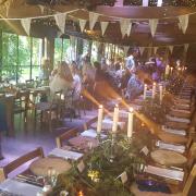 The Wainhouse Barn decorated for the event